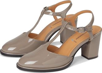 Johnston & Murphy Amy T-Strap Pumps Womens Wedge Shoes Taupe : 9.5 M, Leather