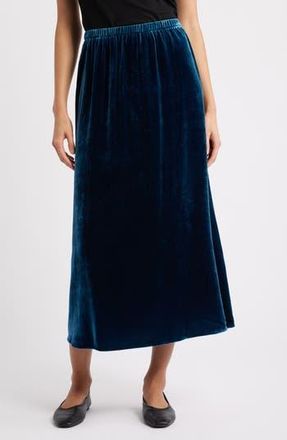Eileen Fisher Velvet Midi A-Line Skirt in Atlantis at Nordstrom Rack, Size Xx-Small