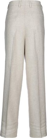 Toteme Womens Straight Trousers Beige Linen