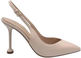 Ninalilou Schoenen, Dames, Beige, 36 EU, Leer, Crème Leren Slingback Hakken