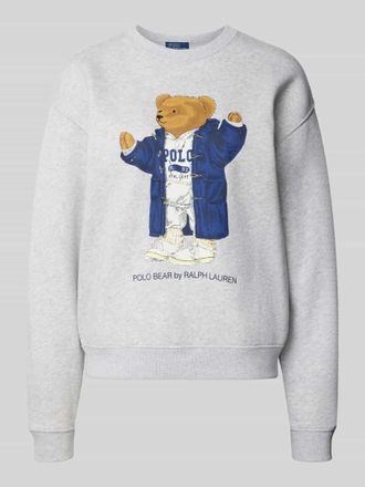Polo Ralph Lauren Sweatshirt mit Motiv-Print in Hellgrau, Gr&ouml;&szlig;e S
