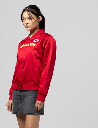 Mitchell & Ness Womens Mitchell & Ness Red Kansas City Chiefs Full-Snap Satin Jacket at Nordstrom, Size Xx-Large