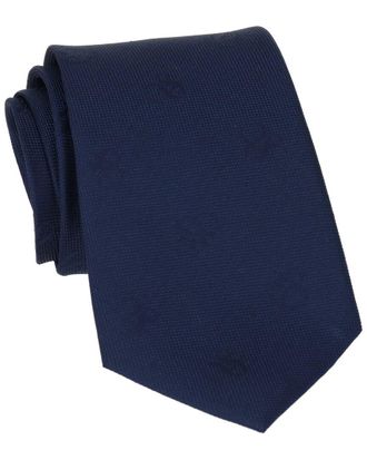 Scotch & Soda Navy Tonal Ampersan Logo Tie