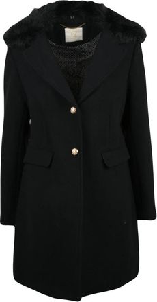 Yes-Zee Cappotto - Dames - Mantel - Zwart - XL - Wol - Jassen