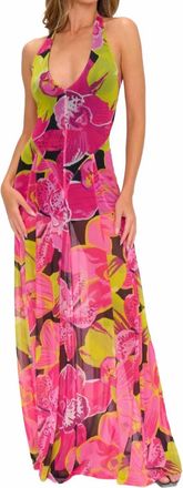 Show me your Mumu Katia Maxi Dress In Tropic Nights Mesh