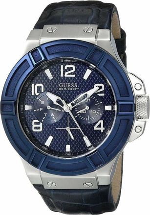 Guess Rigor Multifunction Watch - Heren - Horloges - Blauw - ONE Size - Leer - Accessoires