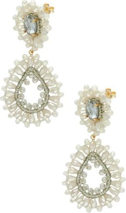 Lott. Gioielli Dubbele Druppel Oorbellen voor Stijlvolle Avonden - Dames - Oorbellen - Veelkleurig - ONE Size - Wol - Accessoires