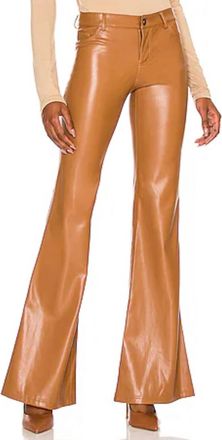 Alice & Olivia Marshall Vegan Leather Crop Bell Pant In Camel