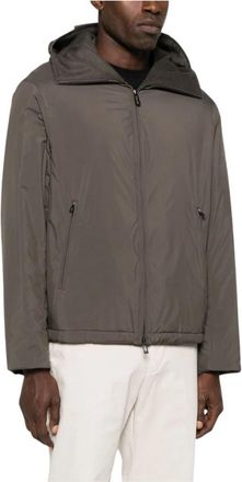 Emporio Armani Blouson Jas - Heren - Zomerjassen - Grijs - 2XL - Leer - Jassen