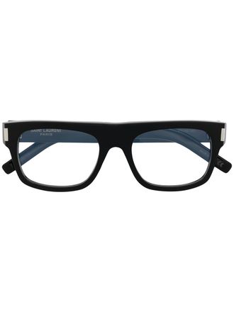 Saint Laurent Eyewear rectangular-frame glasses - unisex - Acetate - 52 - Black