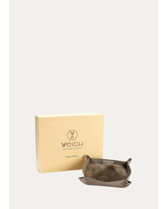 Weich Couture Alpaca Todo Leather & Alpaca Fur Square Catchall Tray
