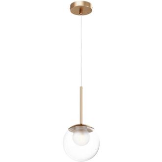 Maytoni Maytoni Basic Form Lampadario moderno a sospensione a globo da 15 cm, oro, paralume in vetro 1xG9