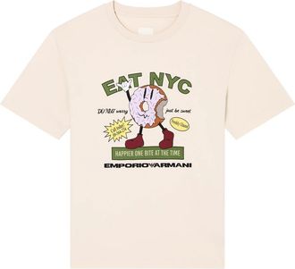Emporio Armani T-shirts en Polos - Heren - T-shirts - Beige - L - Katoen - Tops