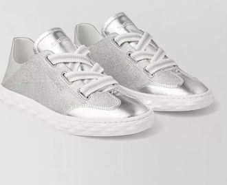 Jimmy Choo London diamond light sneakers leather panels sole