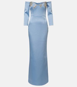 Rebecca Vallance Kai embellished satin bustier gown