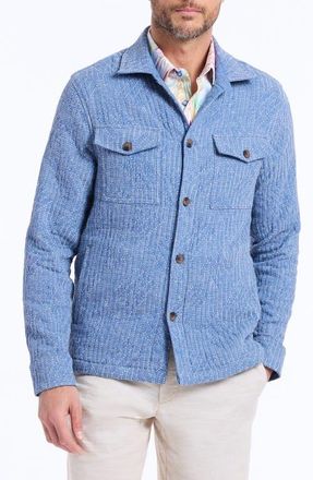Robert Graham Shawell Woven Shirt Jacket in Blue at Nordstrom, Size Xxx-Large