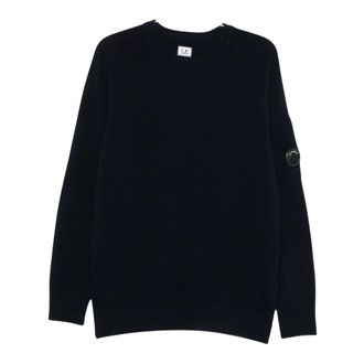 C.P. Company Maglione Girocollo in Lambswool GRS - - Knitwear - Uomo - Blu - L