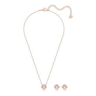 Swarovski Sieradenset Lucky Clover Roze UNA - Dames - Kettingen - Roze - ONE Size - Accessoires