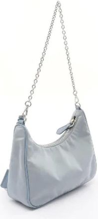 Prada Pre-owned Shoulder Bags, female, Blue, Size: ONE SIZE Pre-owned Vintage Nylon Shoulder Bag