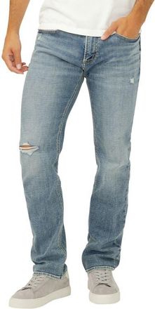 Silver Jeans Co Allan Ripped Straight Leg Jeans in Waimea at Nordstrom, Size 32 X 32
