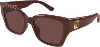Balenciaga BB0474S Asian Fit 003 Womens Sunglasses Burgundy Size 55