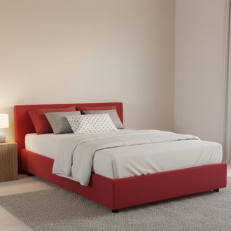 Dmora Dmora - Cama De Plaza Y Media Dlammer, Cama Contenedor Con Revestimiento De Tela, 100% Made In Italy, Apertura Frontal, Adecuado Para Colch&oacute;n Cm 120x1