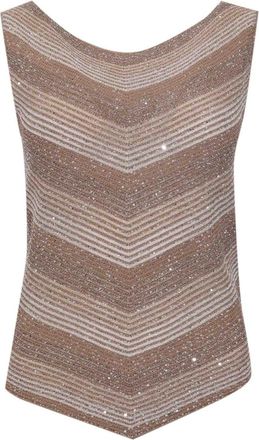 D.exterior Viscose and Lurex knit top