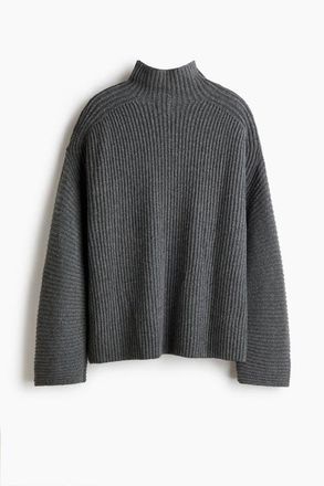 H&M Rib-knit Wool-blend Jumper in Dark Gray at Nordstrom, Size X-Small
