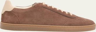 Brunello Cucinelli Mens Suede T-Toe Low-Top Sneakers