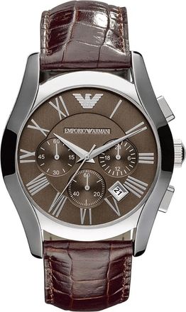 Emporio Armani AR0671 Velente Chronograaf 42 mm Bruin Leren Herenhorloge