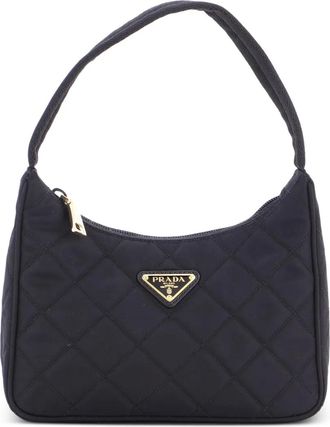 Prada Quilted Tessuto Small hobo bag - Zwart
