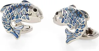 Jan Leslie Koi Fish Mother of Pearl Sterling Cufflinks in Silver/mother Of Pearl at Nordstrom