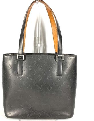 Louis Vuitton Black Dark Gray Monogram Mat Leather Shoulder Bag Tote Bag (Pre-Owned)