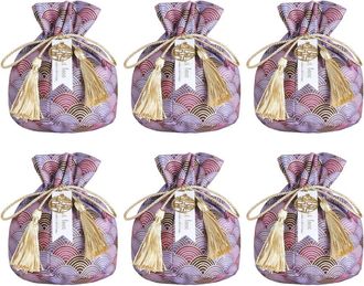 OEM Dise&ntilde;o De Bolsita Decorativa Con Cord&oacute;n Ajustable - Estampado De Nube Morada