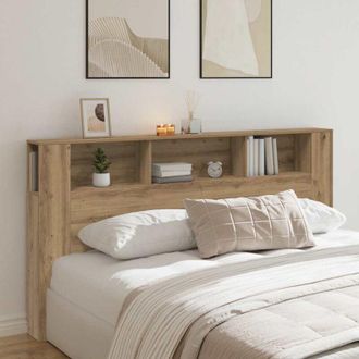 vidaXL Vidaxl - Headboard Cabinet Artisian Oak 200x18.5x102.5 cm Engineered Wood