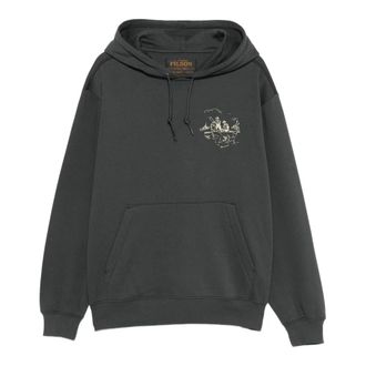Filson Trout Graphic Hoodie - Heren - Hoodies - Zwart - XL - Katoen - Hoodies & sweatvesten