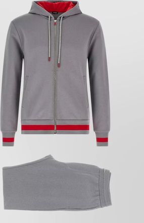 Kiton cotton hoodie and straight-leg joggers tracksuit