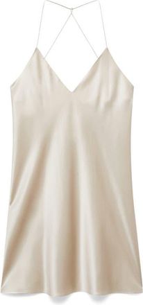 Mango Stretch Silk Nightgown in Light/pastel Grey at Nordstrom, Size Small