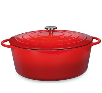K&uuml;chenprofi Provence Enameled Cast Iron Oval Dutch Oven, 13 L, 7.4 qt