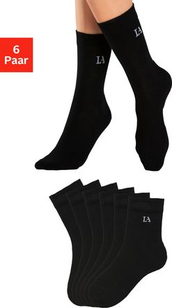 Active By Lascana Tennissocken LASCANA ACTIVE, Damen, Gr. 39/42, schwarz (6x schwarz), Baumwollmischung, unifarben, Socken Tennissocken, mit Frotte&eacute;