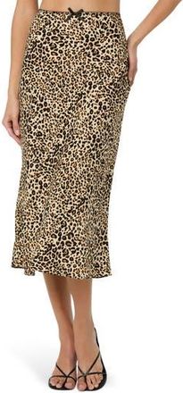 ASTR the Label Satin Slip Skirt in Leopard Print at Nordstrom Rack, Size X-Large