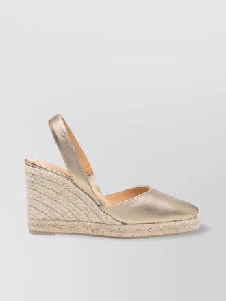 Castaner metallic raffia wedge espadrilles with rubber sole