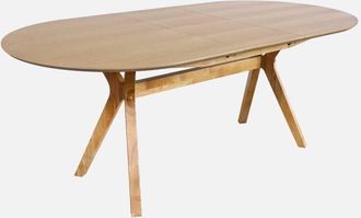 Sweeek Sweeek - Mesa de comedor extensible para 6-8 personas, 160-200cm, Olivia, Natural, 160x100x75 cm
