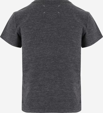 Maison Margiela Womens Cotton T-Shirt With Logo, Grey T-Shirts & Jerseys