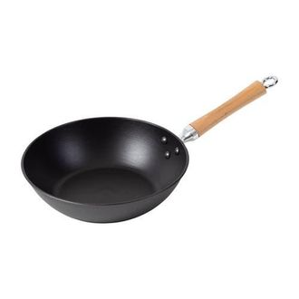 Joyce Chen Preseasoned Cast Iron Stir Fry Pan with Maple Handle, 11.5-Inch in Black at Nordstrom