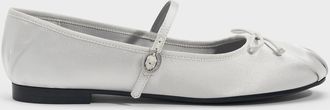 Charles & Keith Emiko Satin Bow Mary Jane Flats