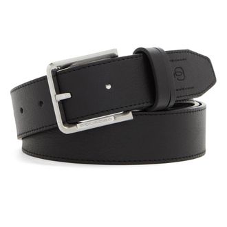 Piquadro Accessoires, Heren, Zwart, ONE Size, Leer, Leren Riem met Doornsluiting - Tebe