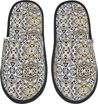 Generic Cosy House Shoes Art Geometric Fluffy Slipper Plush Spa Slippers for Bedroom Hotels Indoor L
