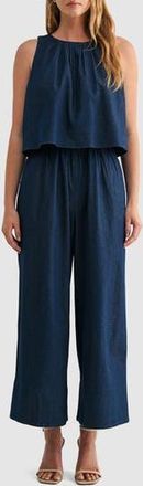 Mila Mae Sleeveless Popover Denim Jumpsuit in Dark Denim at Nordstrom Rack, Size X-Large