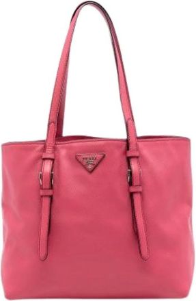 Prada Pre-owned Tote Bags, female, Pink, Size: ONE SIZE Pre-owned Vintage Tote